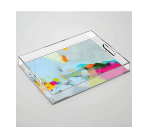 Fabulous Printed Acrylic Serving Tray For Royal Dinner Table Decorative Transparent Tray Good Quality At Reasonable Price - Product Image 3