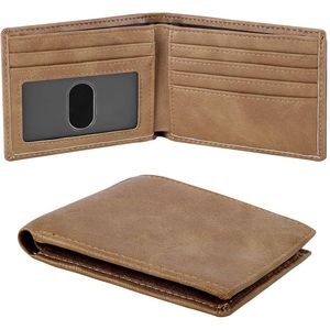 Portafoglio da uomo sottile con blocco RFID, porta carte di credito a due ante, da tasca frontale, con finestra per documenti, regalo per uomini d'affari - Product Image 1