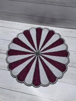 Set de table en toile perlée fait main à rayures, bord festonné, réutilisable, diamètre 500 mm, couleur personnalisée, épaisseur 3 mm, pour mariage et maison