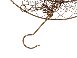 Vintage <b>Cast</b> Iron Wire Mesh Rectangle Hanging Baskets Wooden Handle Durable <b>Powder</b> Coated Finish Customizable Color Logo for - Product Image 5