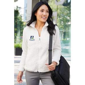 Conception personnalisée pour femmes 2025 L131 broderie Sherpa confortable chaud fermeture éclair vestes extérieur polaire - Product Image 1