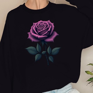Sudaderas de mujer con ilustración de Rosa morada detallada - Product Image 2