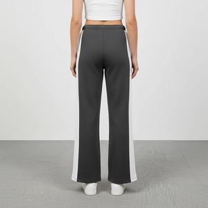 Pantalones de chándal de felpa para mujer al por mayor de fábrica, cálidos para invierno, de pierna ancha, con cordón en el tobillo, holgados, para correr - Product Image 2