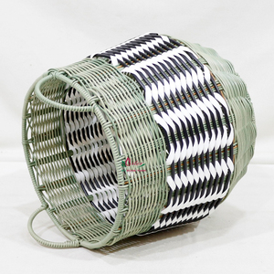 Juego de 3 Cestas Redondas de Mimbre para Almacenamiento, Estilo Bohemio Hecho a Mano, Ecológicas, con Asas, para Organización de la Sala de Estar - Product Image 5