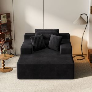 Divano Letto Reclinabile Moderno da 64,96 Pollici con Seduta Profonda, Extra Large, Rivestito in Velluto a Coste, per un Sonno Confortevole all'Interno - Product Image 3