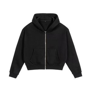 Nouveauté 2026 – Sweat à capuche zippé uni pour homme avec poche kangourou – Fabrication sur demande OEM ODM – Vente en gros - Product Image 3
