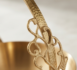 Bol décoratif en laiton doré de qualité supérieure avec poignée circulaire, fait main, centre de table glamour pour la présentation sur table, décoration de salon et de maison - Product Image 2