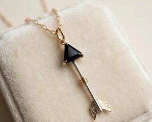Collier pendentif flèche en obsidienne noire, pierre naturelle, pointe de cristal, bijoux de guérison, fait main, argent, bohème, cadeau pour homme et femme - Product Image 1