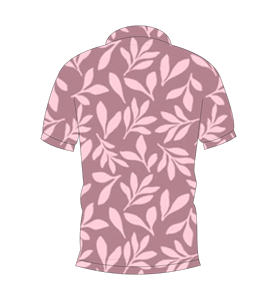 Polo pour homme à imprimé feuilles rose poudré, décontracté, à manches courtes, mode été, chemise de golf - Product Image 2