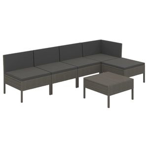 Conjunto Modular Mediano de Muebles de Jardín de Ratán PE Gris - Product Image 2