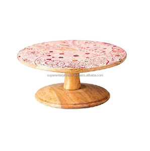 Présentoir à gâteau design autocollant avec finition personnalisée à un seul étage et design disponible Présentoir à gâteau en métal de tailles multiples - Product Image 2
