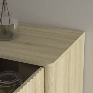 Credenza Moderna in Legno con Ripiani Regolabili, Grande Buffet e Consolle con Finitura Scanalata - Product Image 5