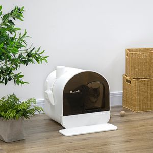 Elegante Lettiera Intelligente XL Bianca per Gatti con Coperchio e Filtro per il Trasporto - Product Image 2