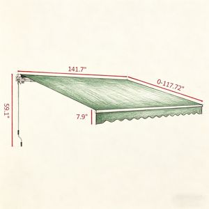 Toldo Retráctil para Patio, Marco de Aluminio, Lona Acrílica Extensible, Diseño Moderno - Product Image 3