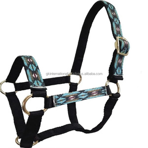 Customized Personalized Durable Lead Ropes Western Leather Embroidery Horse Nylon <b>Halter</b> - Product Image 2