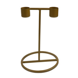 Support de bougie doré avec finition peinte au design moderne, support simple pour bougie, idéal pour la maison, la villa, les dîners et les mariages. - Product Image 2