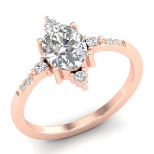 Anillo de compromiso REYES de moissanita de corte ovalado de alta calidad de 1.36 quilates en oro macizo de 14K, joyería fina certificada por GRA para mujer - Product Image 2