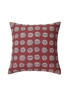 Housses de coussin imprimées à la main, 100% coton, style bohème, avec bordure florale vintage pour la décoration intérieure - Product Image 1