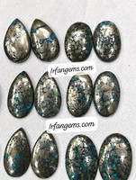 Lot de cabochons en turquoise iranienne 100 % naturelle de haute qualité et pyrite, prix de gros, pierres artisanales pour la fabrication de bijoux en turquoise iranienne