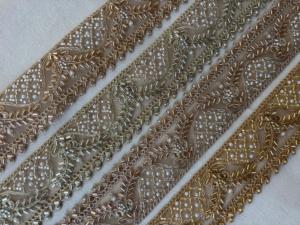 Luxury Multi Color Pearl Embroidered Lace Trim 3D Floral Beaded Ribbon for Wedding Dress DIY Craft Garment Accessory Wholesale - Product Image 4