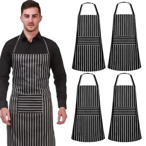 Delantal Impermeable con Diseño a Cuadros, con Bolsillo y Correa para el Cuello, para Hombres y Mujeres, para Hotel, Cafetería, Catering, Cocina, Juego de 4 Delantales de Chef - Product Image 1