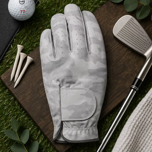 Camo Golf Glove Cabretta Leather Patriotic Golfer Performance Unisex Sports Gloves High Quality OEM Cycling Ski Anti-UV Finger - Product Image 1