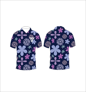 เสื้อโปโลผู้ชายสีน้ำเงินกรมท่าพิมพ์ลายดอกไม้แขนสั้นลำลองสำหรับฤดูร้อนเสื้อยืดกอล์ฟ - Product Image 6