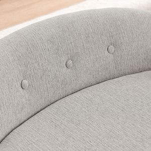 Divano per Cani Oversize Ovale Semi-Chiuso in Lino Resistente con Schienale Trapuntato a Bottoni e Lati Alti e Bassi per il Massimo Comfort - Letti per Animali Domestici - Product Image 3