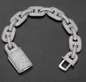 Pulsera de Lujo Soparkling de Plata de Ley 925 con Moissanita VVS de Corte Brillante, Bañada en Rodio, de Alto Brillo - Product Image 1