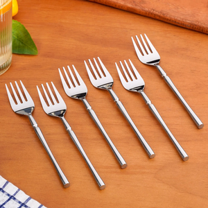Ensemble de 6 fourchettes en acier inoxydable, écologiques, pour dîner et pâtes, à bas prix - Product Image 6