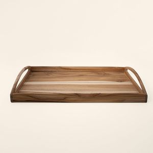 Plateau rectangulaire en teck fait main de 18'' x 11'' x 2,5'' pour le service et la décoration - Product Image 5