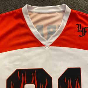 Custom Football Jersey Streetwear V-neck <b>Polyester</b> Mesh Digital Print Retro Football crop t <b>shirt</b> - Product Image 6