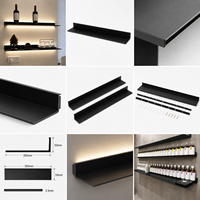 Étagère murale en aluminium éclairée par LED en forme de L, support de rangement pour accessoires de meubles, salle de bain, hôtel, spa et salon de beauté