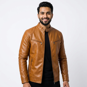 Chaqueta de cuero de primera calidad para hombre, disponible en diferentes colores, tallas personalizadas, mejor precio, chaqueta de cuero bordada para hombre - Product Image 6