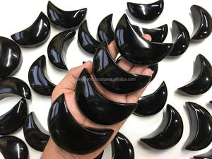 Vente en gros de pierres précieuses en obsidienne noire naturelle en forme de croissant de lune, sculpture artisanale, guérison par le Reiki, amour, Feng Shui, souvenir fait main - Product Image 5