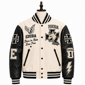 Chaqueta Varsity de Invierno para Hombre, Personalizada por Shamsher Sports EM ODM, con Mangas de Cuero Premium y Bordado Chenille, Marca Privada - Product Image 1