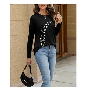 Sudadera de Algodón para Mujer, de Manga Larga, con Estampado en el Hombro, Cómoda, Informal, de Lujo, Personalizada, para Invierno - Product Image 5
