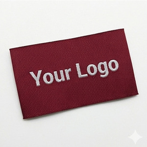 Étiquette en tissu tissé personnalisée, forme rectangulaire, étiquette de vêtement en tissu, patch de logo de marque à coudre, bord coupé à la chaleur - Product Image 3