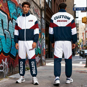 Conjunto Deportivo para Hombre con Bloques de Color Personalizados, Chaqueta con Cierre Completo, Transpirable, de Poliéster, para Otoño - Product Image 5