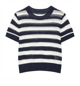 <b>Men's</b> Short Sleeve O-Neck Knitted T-<b>Shirt</b> Regular Fit Casual Wear Front Logo <b>Sequin</b> Embroidery Breathable Spandex - Product Image 1