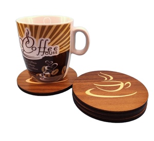 Durable Heat-Resistant Walnut Wooden Coaster <b>Cute</b> Design Tea Pot Mat Insulation Bowl and <b>Mug</b> Holder for Tea Coffee and Cup - Product Image 3