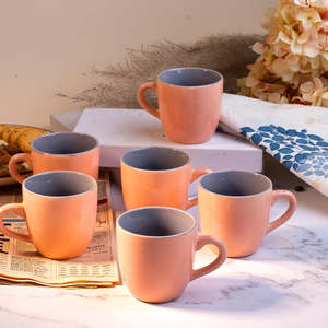 Classic Double Toned Ceramic Tea <b>Cup</b> <b>Set</b> of 6 - Product Image 4