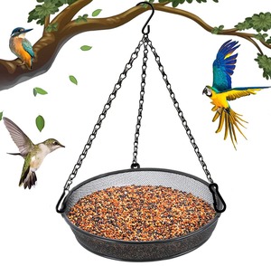 Station d'alimentation pour oiseaux suspendue en métal, décoration décorative pour jardin extérieur, patio - Product Image 1