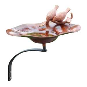 Solar Powered Glass Flower Bird <b>Bath</b> Stake Pink Purple Floral Outdoor Garden Birdbath <b>Lighted</b> Landscape Yard Art Bird Feeder - Product Image 5