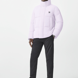 Men's Green Puffer Jacket Stand Collar Zipper Pockets Windproof Casual Winter Coat Regular Fit Polyester Filling - Product Image 1