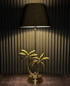 Lámpara de Mesa de Latón con Pantalla de Tela Negra Estilo Empire, Diseño Costero, Iluminación Decorativa para Dormitorio, Luz Blanca Cálida - Product Image 4