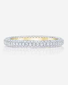 Pave Lab Grown Diamond Stackable <b>Ring</b> Sparkling Dainty Full Eternity Wedding Nesting Band Stacking Custom 10K 14K 18K Solid Gold - Product Image 1