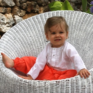 Vêtements d'été en coton smocké pour fille, tenue décontractée, pour femme, Mini Frock, rose, avec jolie broderie de bourgeon de rose - Product Image 3