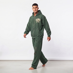 Conjunto de Chándal de Algodón de Alta Calidad para Hombre, con Sudadera con Capucha de Hombro Caído y Cremallera Completa, y Pantalones Jogger de Ajuste Relajado con Efecto Desgastado, Fabricante Mayorista - Product Image 2