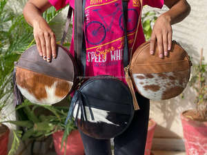 Venta caliente bolso de cuero de piel de vaca mujer Animal estampado piel cuero Sling Bag pelo en monedero bolsos de piel auténtica mujeres - Product Image 3